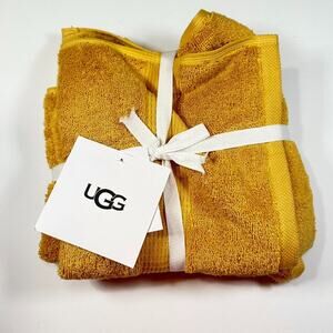 ugg hand towels set - new - 2 piece set - ugg organic cotton towel set